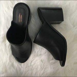 Urban outfitters leather slip on heels NWOT